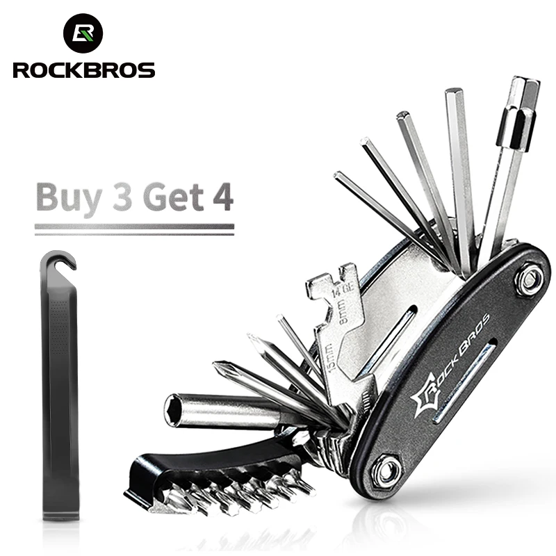 ROCKBROS многофункциональный инструмент, подставка для ремонта велосипеда, набор 16 в 1, MTB дорожный велосипед, 222 г, инструменты, складная отвертка, шестигранный ключ