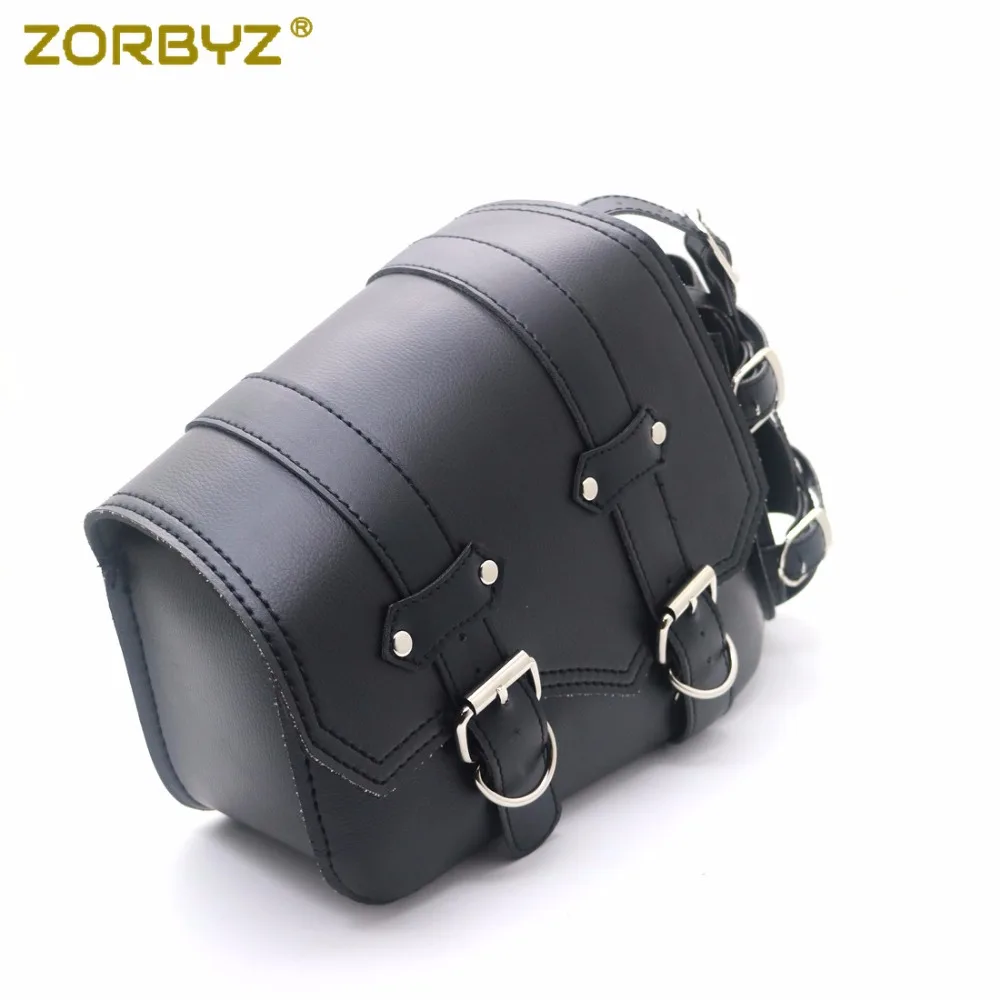 Черные мотоциклетные сумки ZORBYZ из искусственной кожи седельная Боковая Сумка с