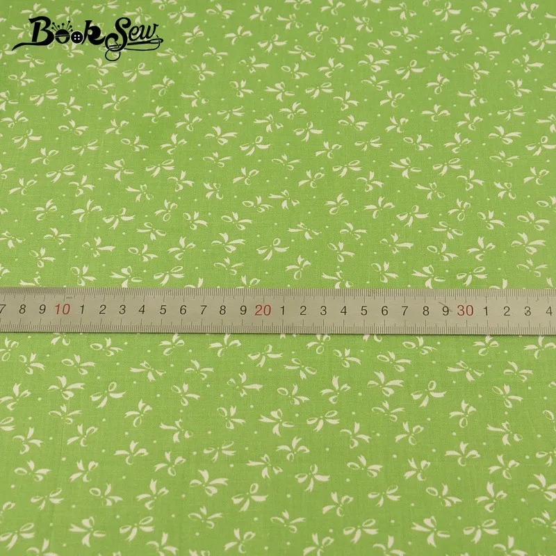 Booksew хлопчатобумажная простая ткань домашний текстиль ткань для вышивания кукол белый бант дизайн зеленая ткань стеганая кукла-медвежонок «сделай сам» Лоскутная работа