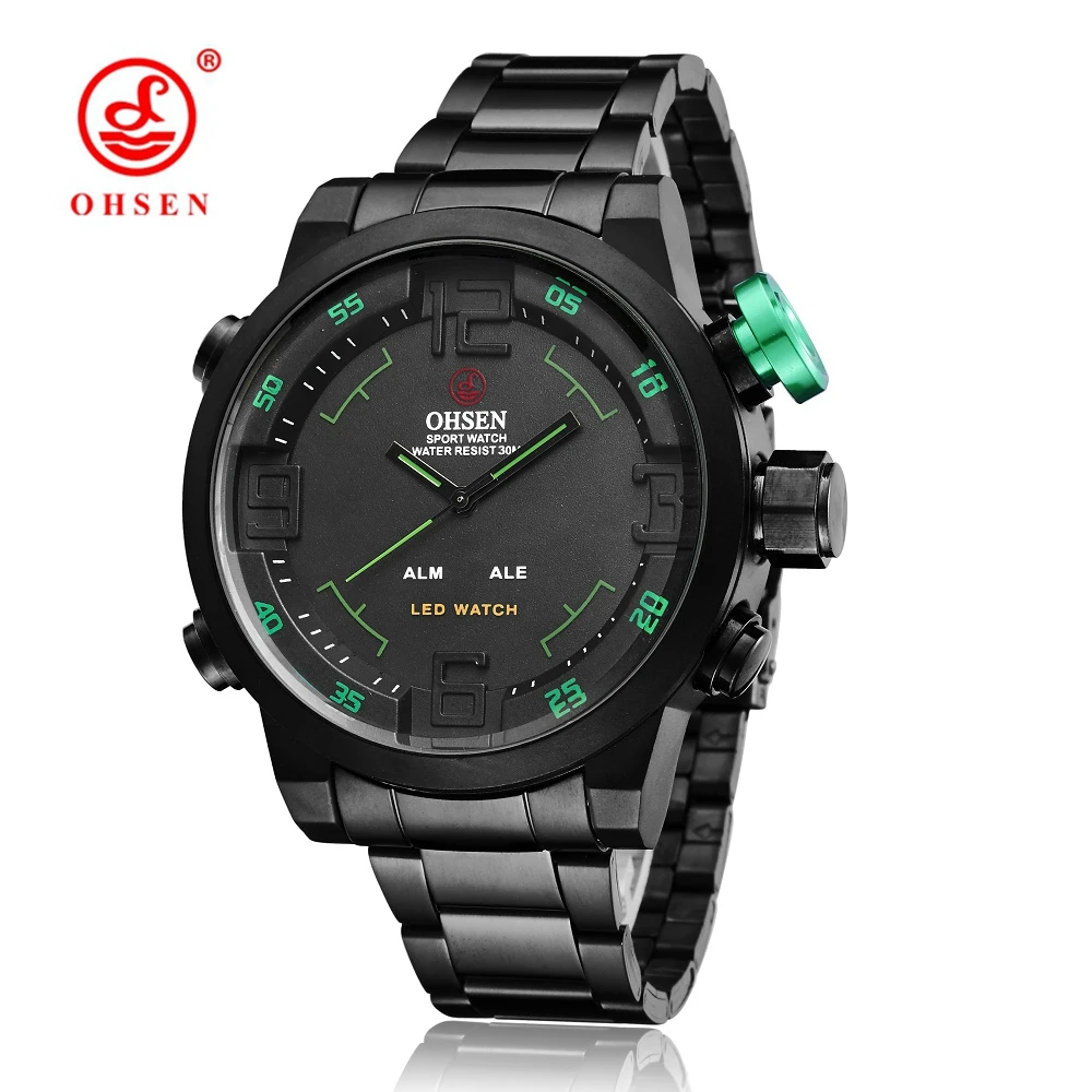 Оригинальный модный бренд OHSEN военные спортивные часы для мужчин чехол из сплава