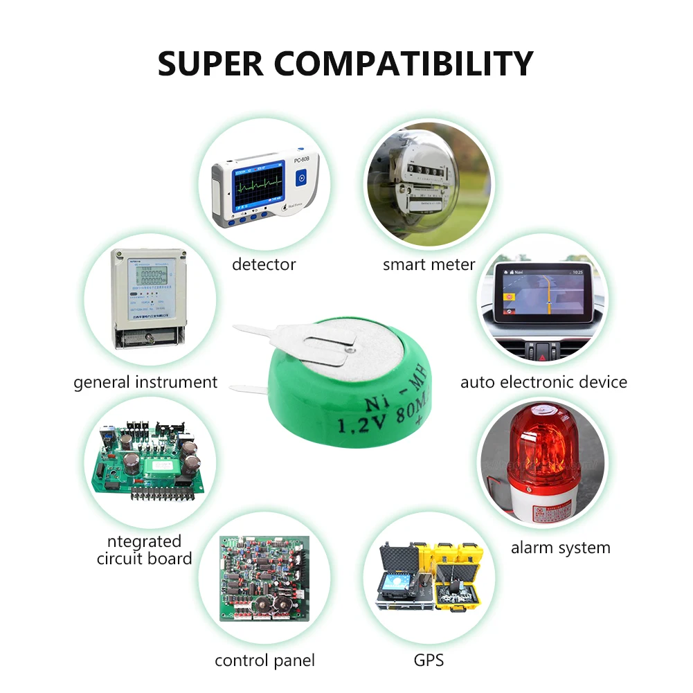 Никель металлогидридный литий полимерный аккумулятор 1 2 в 80 мАч 8 шт.|Часовые