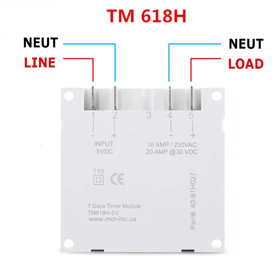 Цифровой электронный таймер TM618H программируемый светодиодный реле с выходным