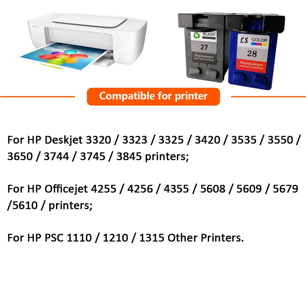 XiangYu 27 28 для HP27 Восстановленный чернильный картридж HP28 Заправляемый Officejet 4212 4215 4219