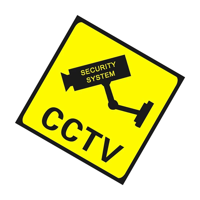 CCTV камера системы безопасности наклейки Предупреждение ющие знаки ярко-желтые