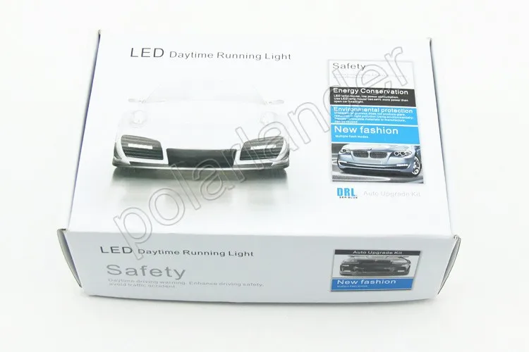 high brightness car fog Day driving lamp 2pcs/set universal white 4 LED Round Running Light free shipping |