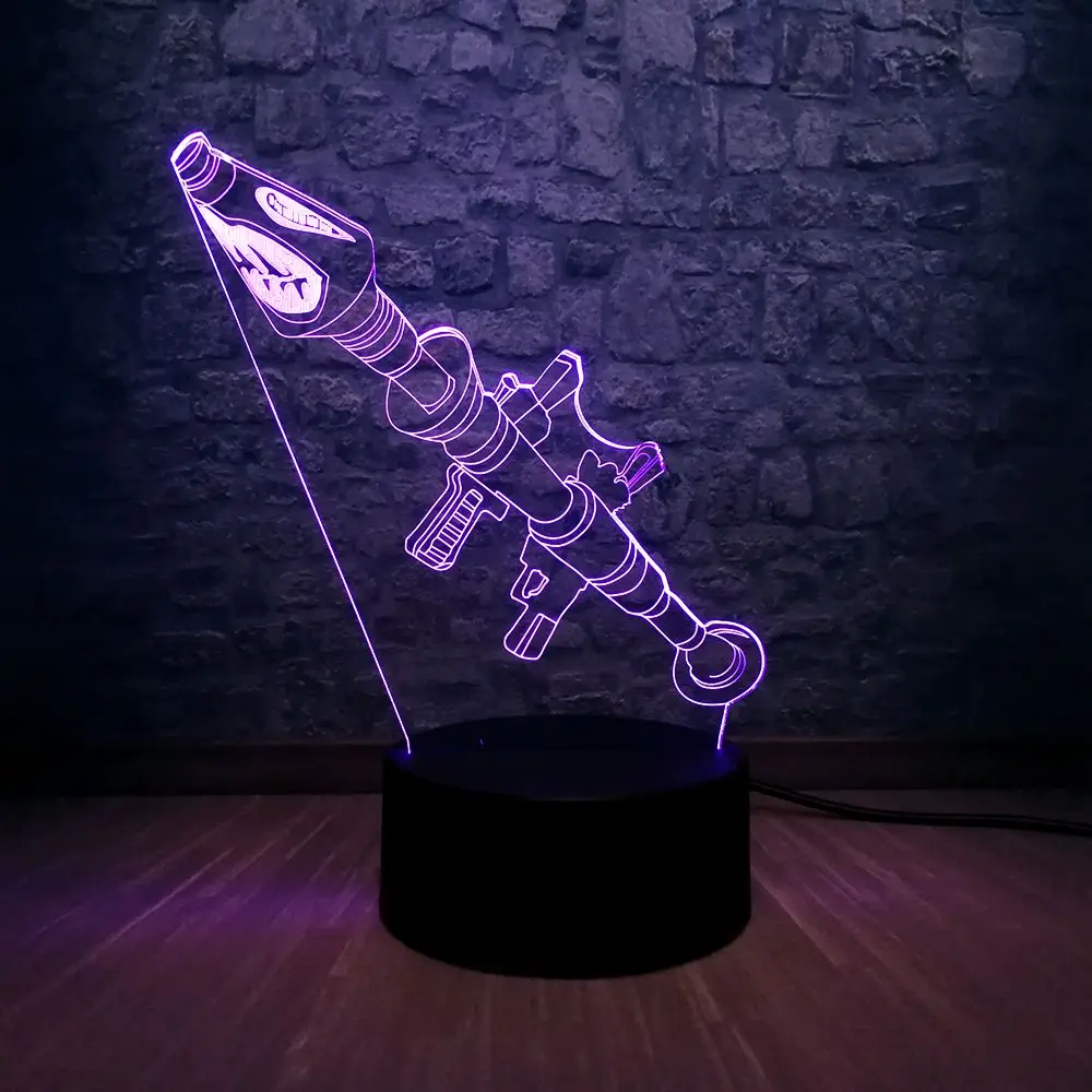 Креативный 3D светильник для игры в роли RGB Blub 7 цветов Ночной LED иллюзия домашний