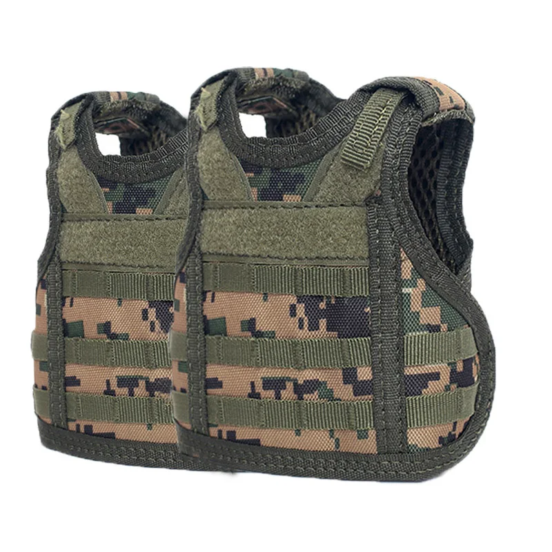 woodland digital 2pc Военный тактический мини-Жилет Molle, набор для украшения бутылки для напитков, защитная бутылка для пива, мини-жилеты, регулируемые прочные наборы для бутылок - Цвет: woodland digital 2pc