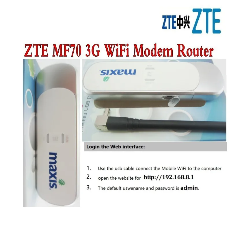 Новый разблокированный оригинальный HSPA + 21 6 Мбит/с ZTE MF70 3G USB модем WiFi