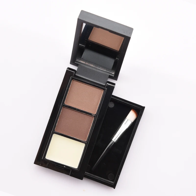 Pro 1 шт. тени для век бровей Макияж порошок + воск Палитра кисть английский