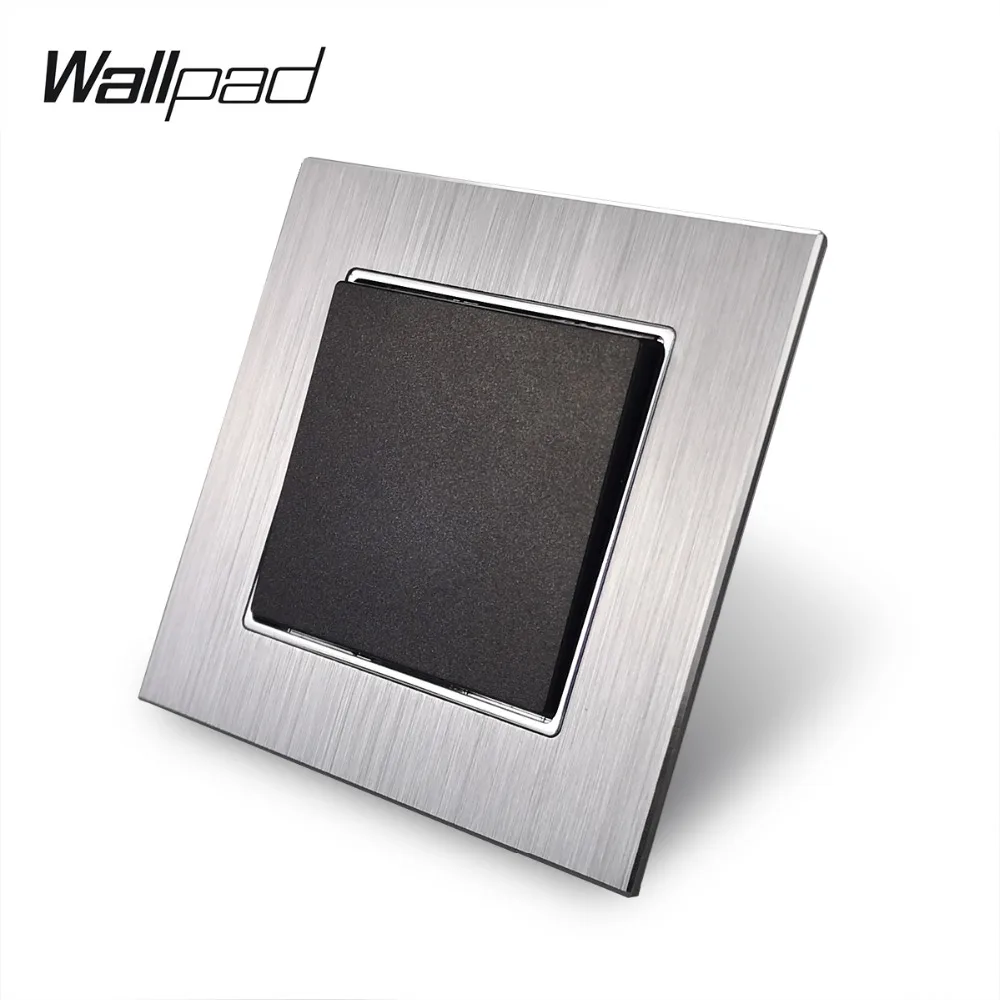 

1 Gang 1 Way EU Light Switch with Claws Wallpad 110-250V Silver Satin Schuko European Standard Aluminium Interruptor