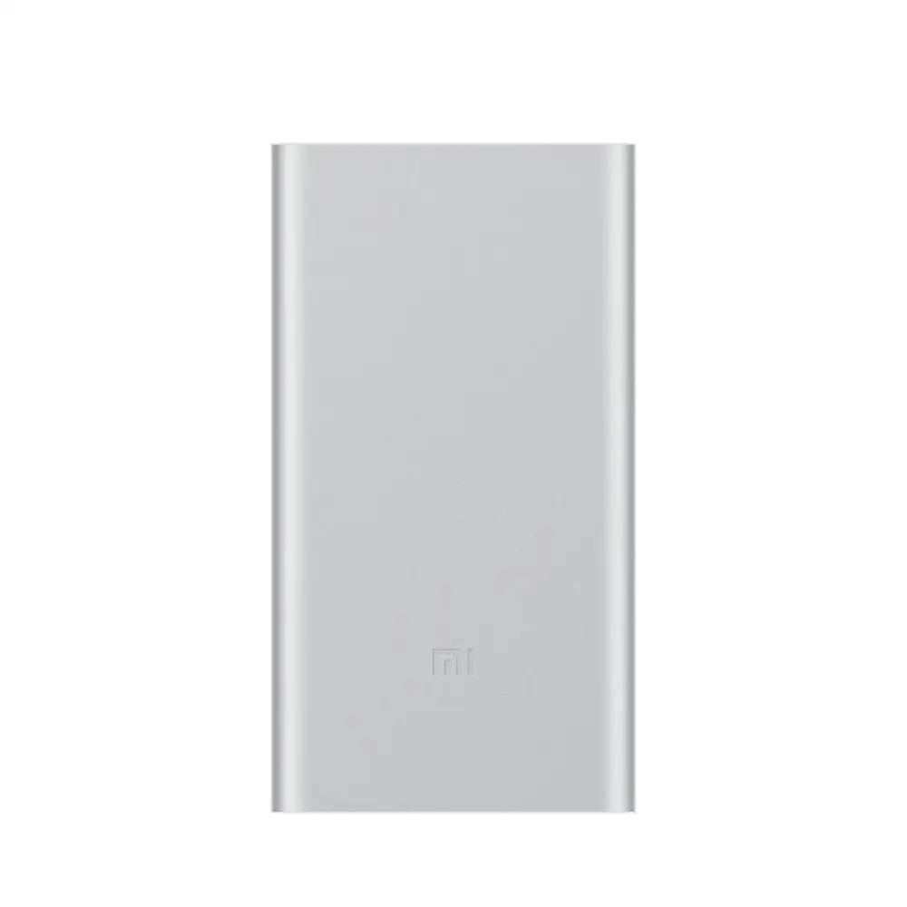 Silver Xiao mi power Bank 10000 мАч 2 Быстрая Зарядка Внешний аккумулятор с двумя usb-портами портативный Alu mi nium Быстрая зарядка mi power внешний аккумулятор - Цвет: Silver