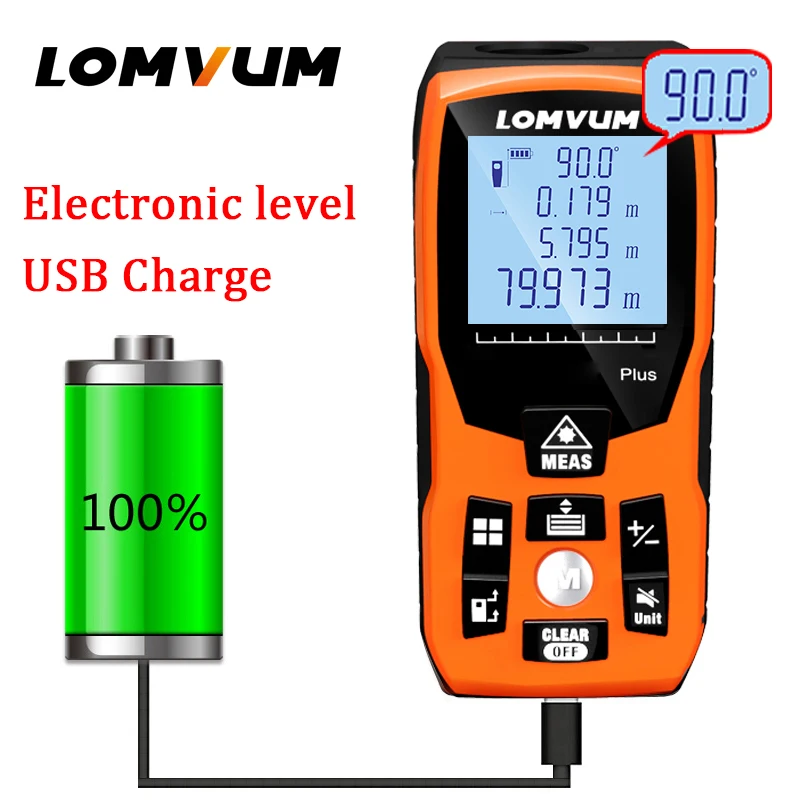 LOMVUM Новый USB зарядка голос Boardcoast Лазерные дальномеры цифровой лазерный дальномер