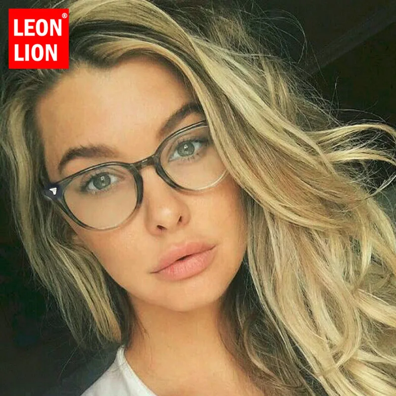 LeonLion 2021 пластиковые солнцезащитные очки для женщин маленькая оправа прозрачные