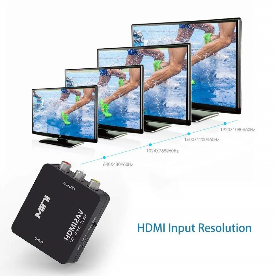 HDMI в AV скейлер адаптер HD видео конвертер коробка RCA AV/CVSB L/R 1080P HDMI2AV Поддержка NTSC PAL |