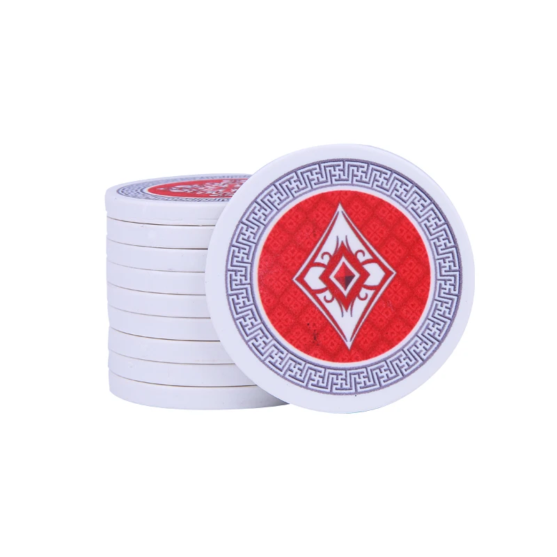 100PCS Poker Flower Ceramic Chips Set 39*3mm 10g Double-side | Спорт и развлечения