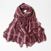 difanniautumn winter scarf women batik scarf soft cotton shawl foulard warm infinity crinkle scarf plaid solid short tassel