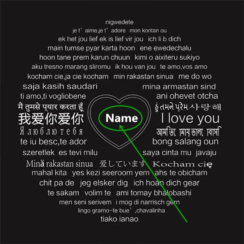 NTY-6 Пользовательское имя, 100 языков, проецируемое ожерелье с подвеской I Love You для женщин, розовое золото, серебро, Женское Ожерелье, модное ювелирное изделие - Окраска металла: NTY-6