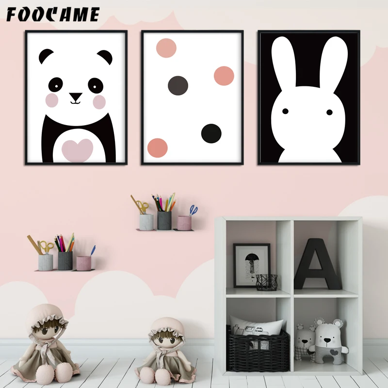 Постеры и принты с изображением панды кролика Картина на холсте для дома