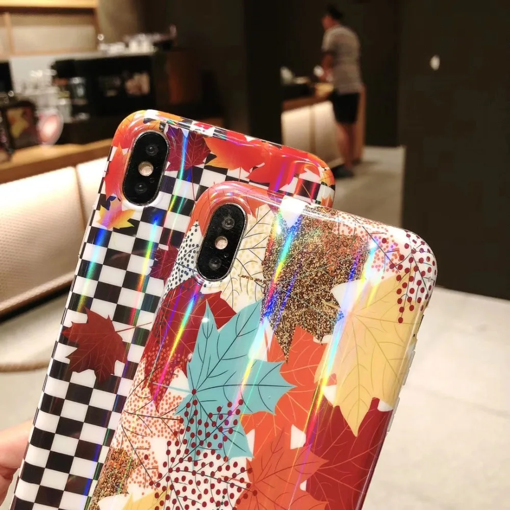 Цветной лазерный чехол Boucho для Apple iphone X XS MAX XR 6 6s 7 8 plus милый с изображением