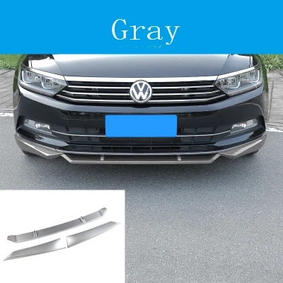 Серый ABS яркий черный Передний бампер передний спойлер для Passat B8 автомобильный Стайлинг Европейская версия - Цвет: Серый