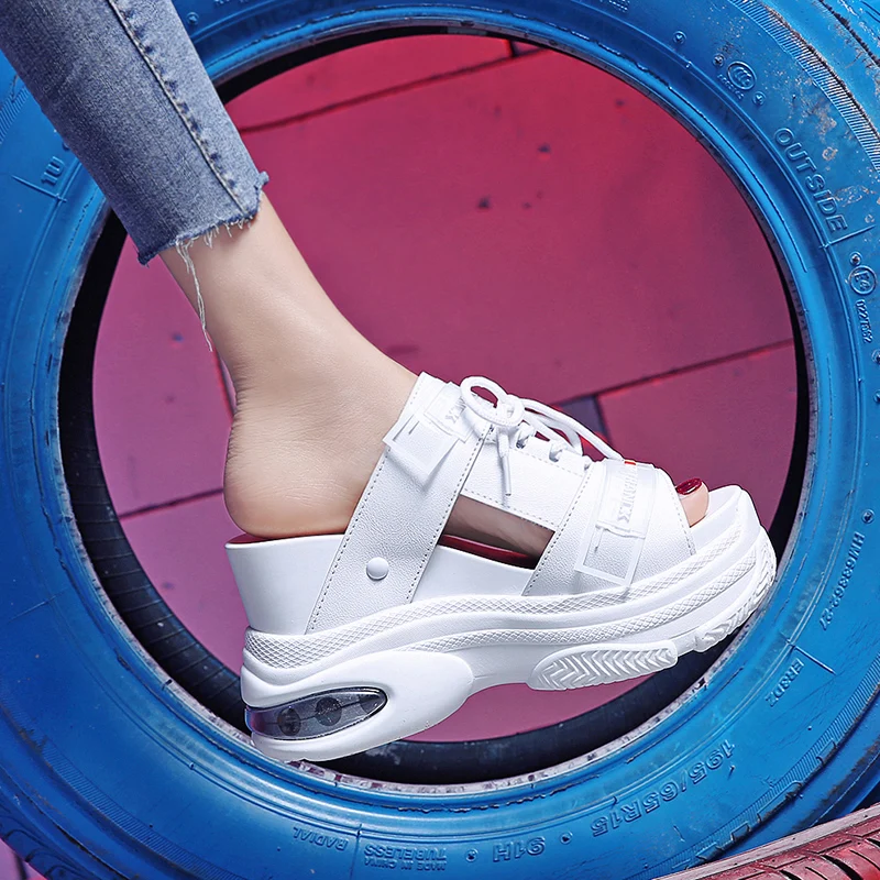 Женские шлепанцы на очень высоком каблуке 11 см пляжные сандалии женская обувь