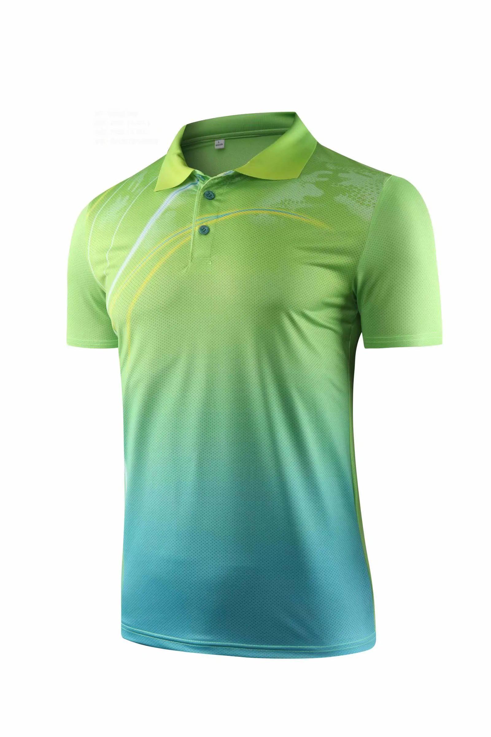 7321 Men green Новинка, мужская и женская рубашка для бадминтона, летняя, для улицы, быстросохнущая, для бега, Спортивная рубашка, дышащая, для тренировок, для бега, поло, футболки - Цвет: 7321 Men green