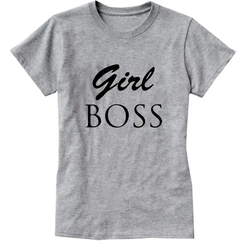 Новинка 2018 модная футболка с надписью Boss для девочек женская Harajuku большой размер