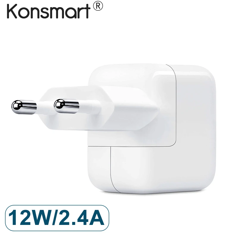 Konsmart 12 Вт Портативный USB адаптер питания зарядное устройство для iPad iPhone x 8 7 6s 2.4A быстрое зарядное устройство для телефона Xiaomi huawei p20