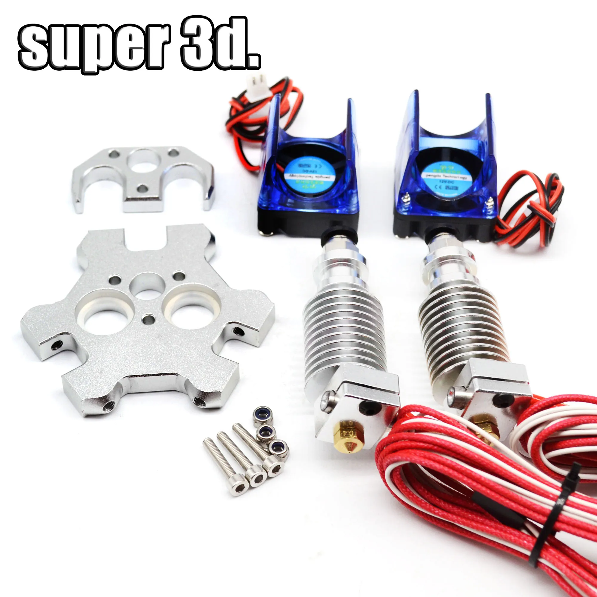 Ideaformer 3D принтер V6 Hotend двухголовый экструдер с насадкой 0 4 мм 12 В и 24 охлаждающий