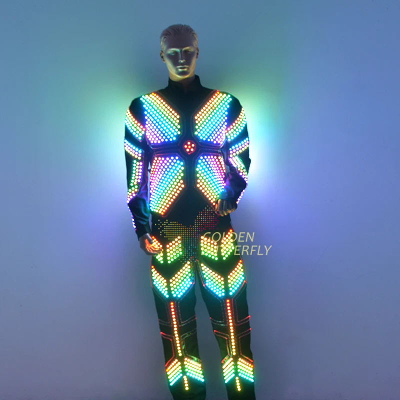 

LED Clothing Glowing Luminous Suits Costumes 2017 Hot Fashion Twinkle Star Men LED Clothes Pants Dance Accessories Free Shipping