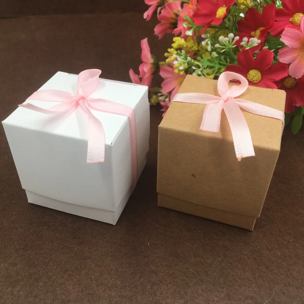 

20pcs/lot Paper Box Gift Box +Ribbon For Baby Shower Valentine's day Wedding Favors Gift package candy Box Supplies
