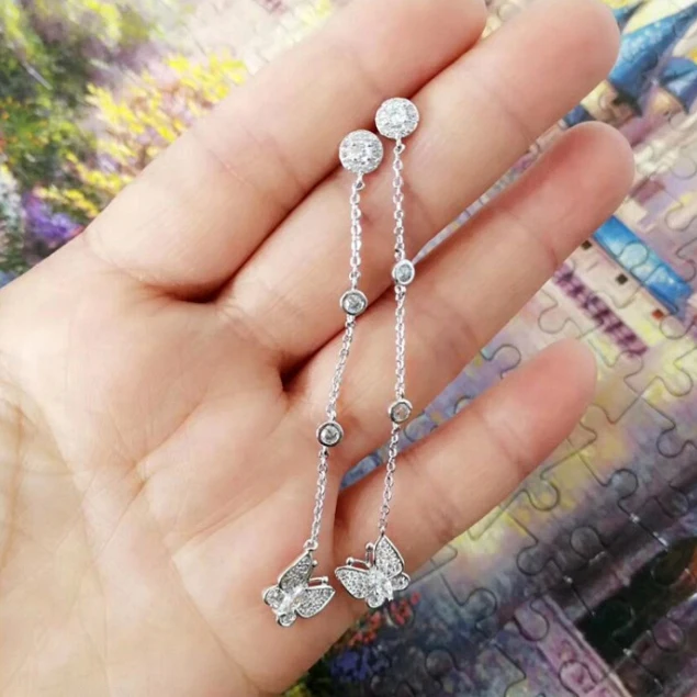 

Exaggerated flower zircon earrings multi-color