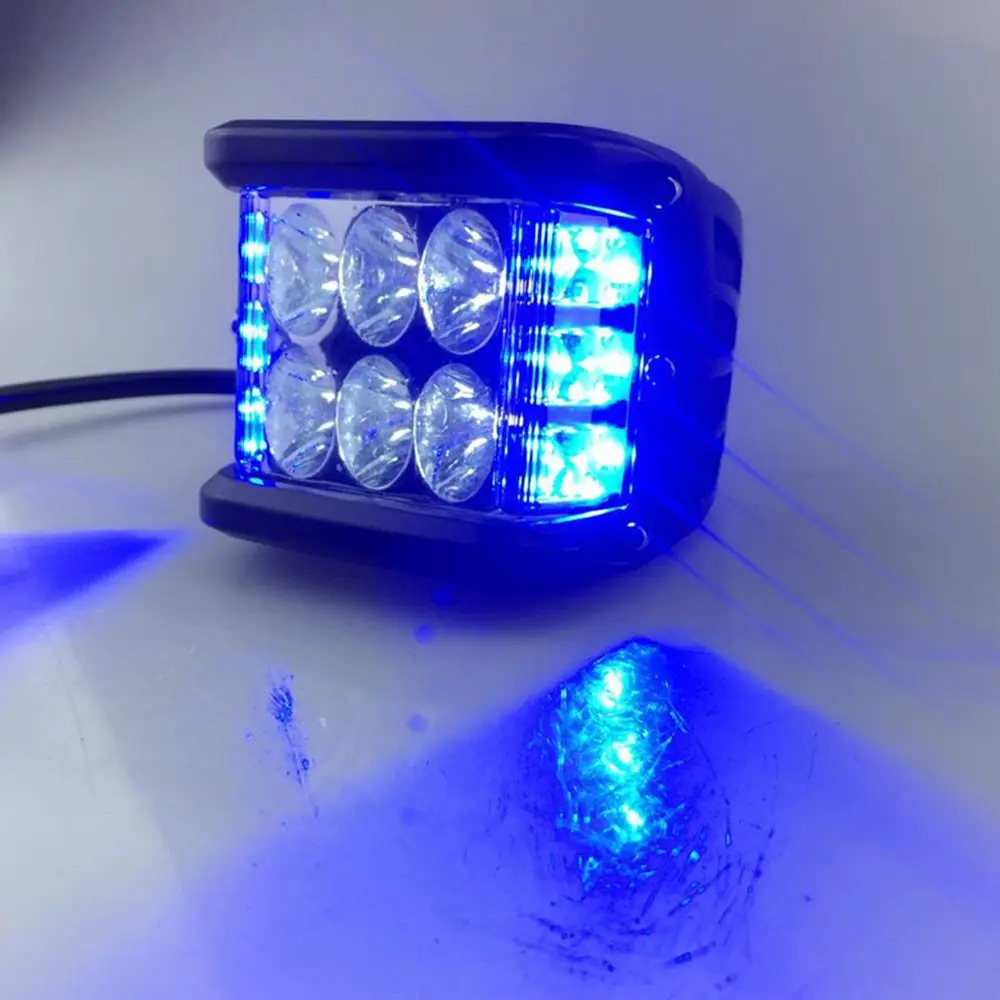 Blue Marloo боковые шутер светодиодный рабочий светильник 12V 24V внедорожный светодиодный светильник для вождения противотуманных фар белый Янтарный красные, синие светильник для внедорожник автомобиль ATV - Цвет: Blue