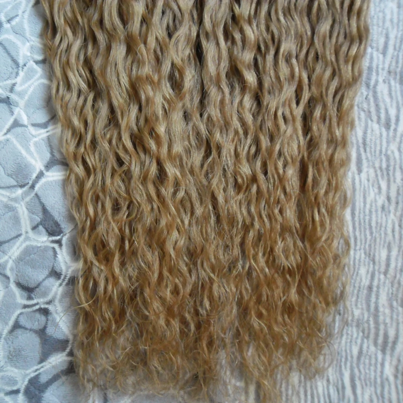 8a Brazilian Micro Ring Loop Hair Extensions 300g 100% Remy 1g 300s #8 Light Brown Rings Kinky |