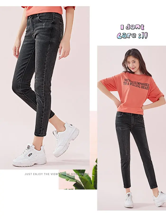 SEMIR, женские облегающие джинсы с высокой посадкой, потертые джинсовые женские укороченные джинсы, супер облегающие джинсы длиной до щиколотки с разрушением