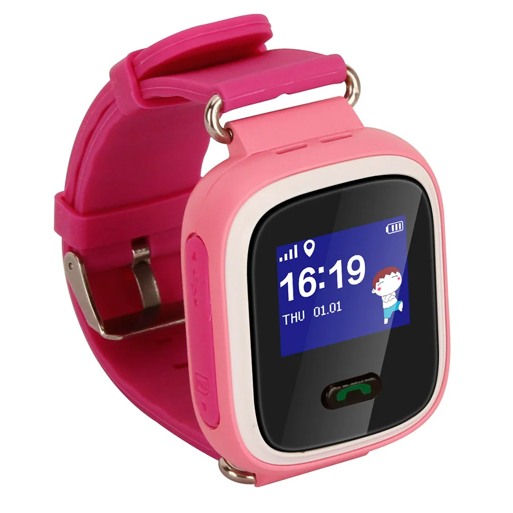 Розовый SZMUGUA Kids Smart Watch 1.0" Color Screen With GPS Tracker SOS Monitor Positioning Baby Compatible With IOS& Android - Цвет: Розовый