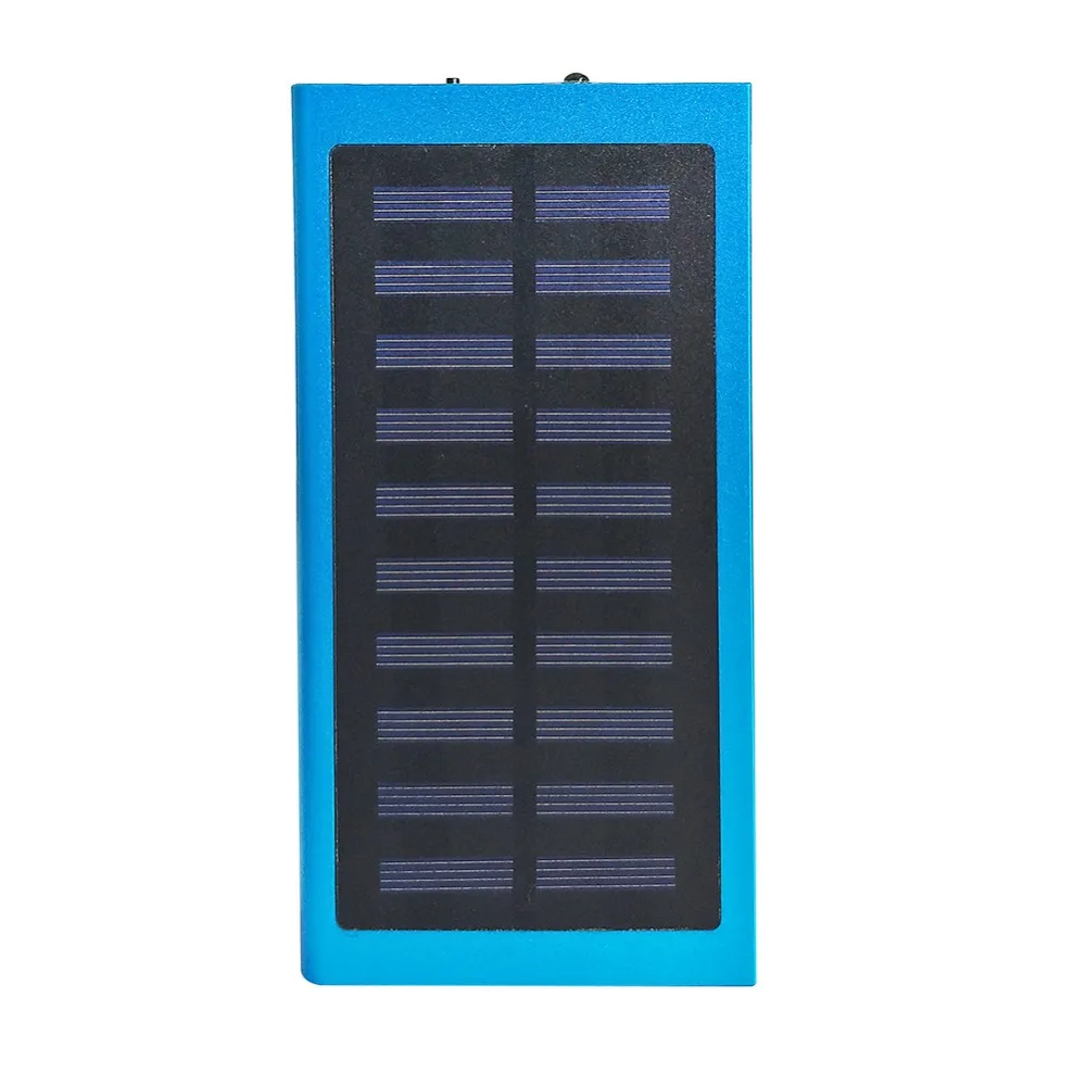blue 20000 мАч, двойной USB, быстрое зарядное устройство для телефона, внешний Солнечный внешний аккумулятор, внешний аккумулятор, светодиодный светильник, внешний аккумулятор - Цвет: blue