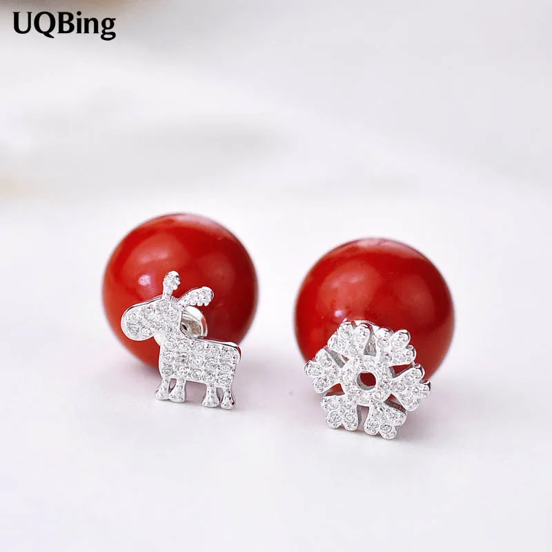

New Style Deer Snowflake Stud Earrings Fashion 925 Silver Stud Earrings Jewelry Pendientes Brincos Fashion Jewelry