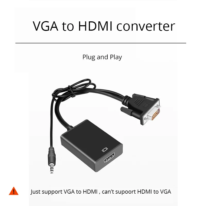 Sovawin преобразователь из VGA в HDMI адаптер с 3 5 мм аудио USB Micro Power 1080P HD Plug and Play мини