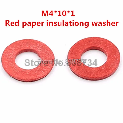 

1000pcs m4*10*1 flat red paper m4 insulating washer for computer accessories