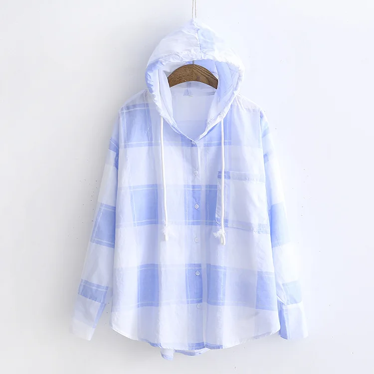 Решетки Солнцезащитная одежда женские свободно BF урожаи Длинные рукава пальто