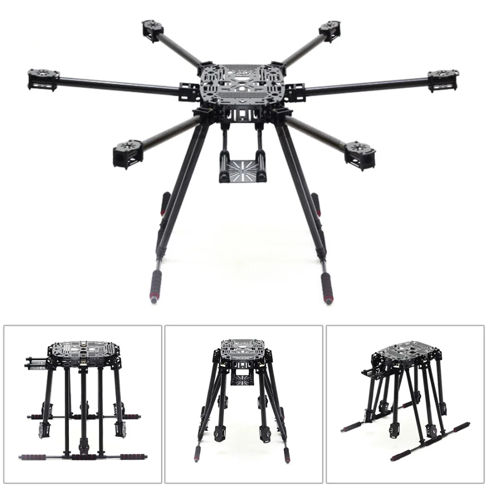 

ZD850 Full Carbon Fiber ZD 850 Frame Kit with Unflodable Landing Gear Foldable Arm for FPV DIY Aircraft Hexacopter JMT