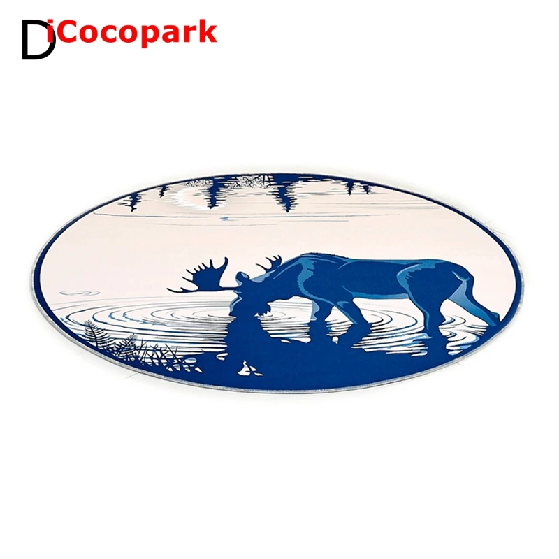 NiceRug круглый ковер с оленем журнальный столик для гостиной спальни одеяло