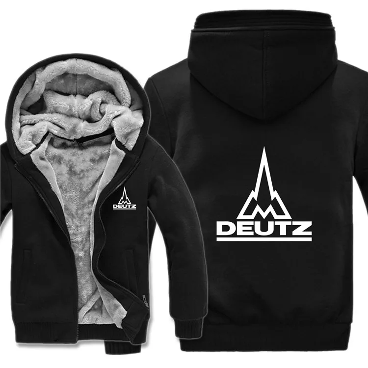 Зимние мужские толстовки с капюшоном Deutz Fahr, пальто на молнии, флисовая утепленная толстовка Deutz Fahr, пуловер с трактором - Цвет: as picture