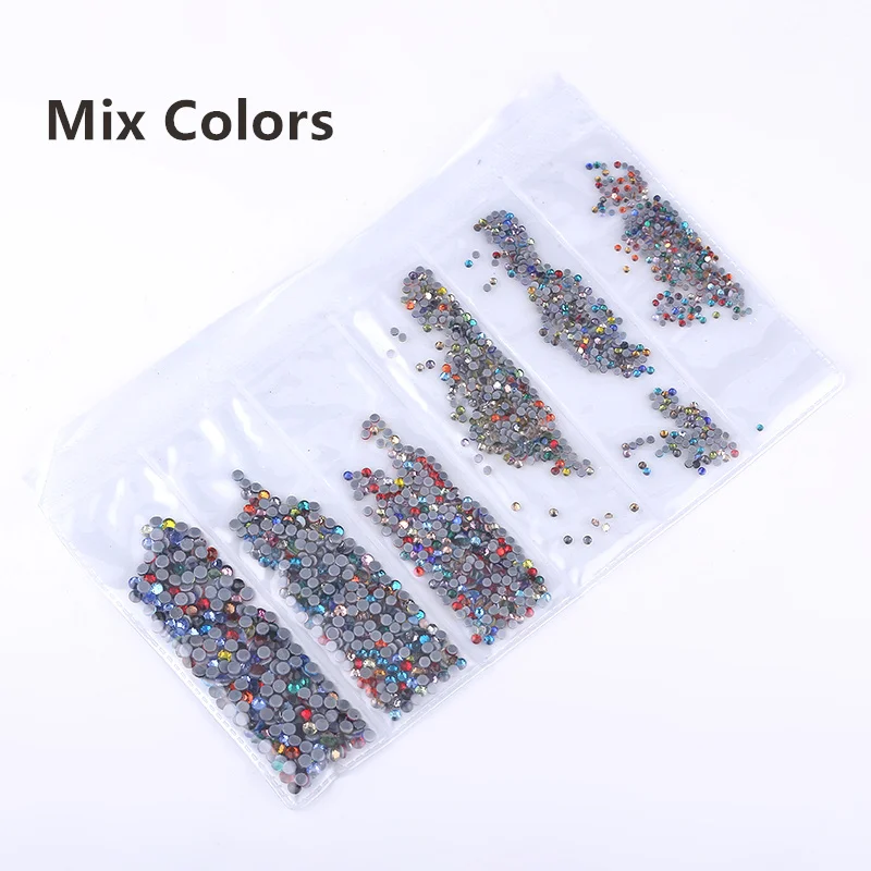 Mix Colors Ss3-ss30, смешанный размер, стразы, кристалл AB, 1700 шт./лот, горячая фиксация, стразы, для рукоделия, сумки, одежды, обуви, нейл-арта - Цвет: Mix Colors