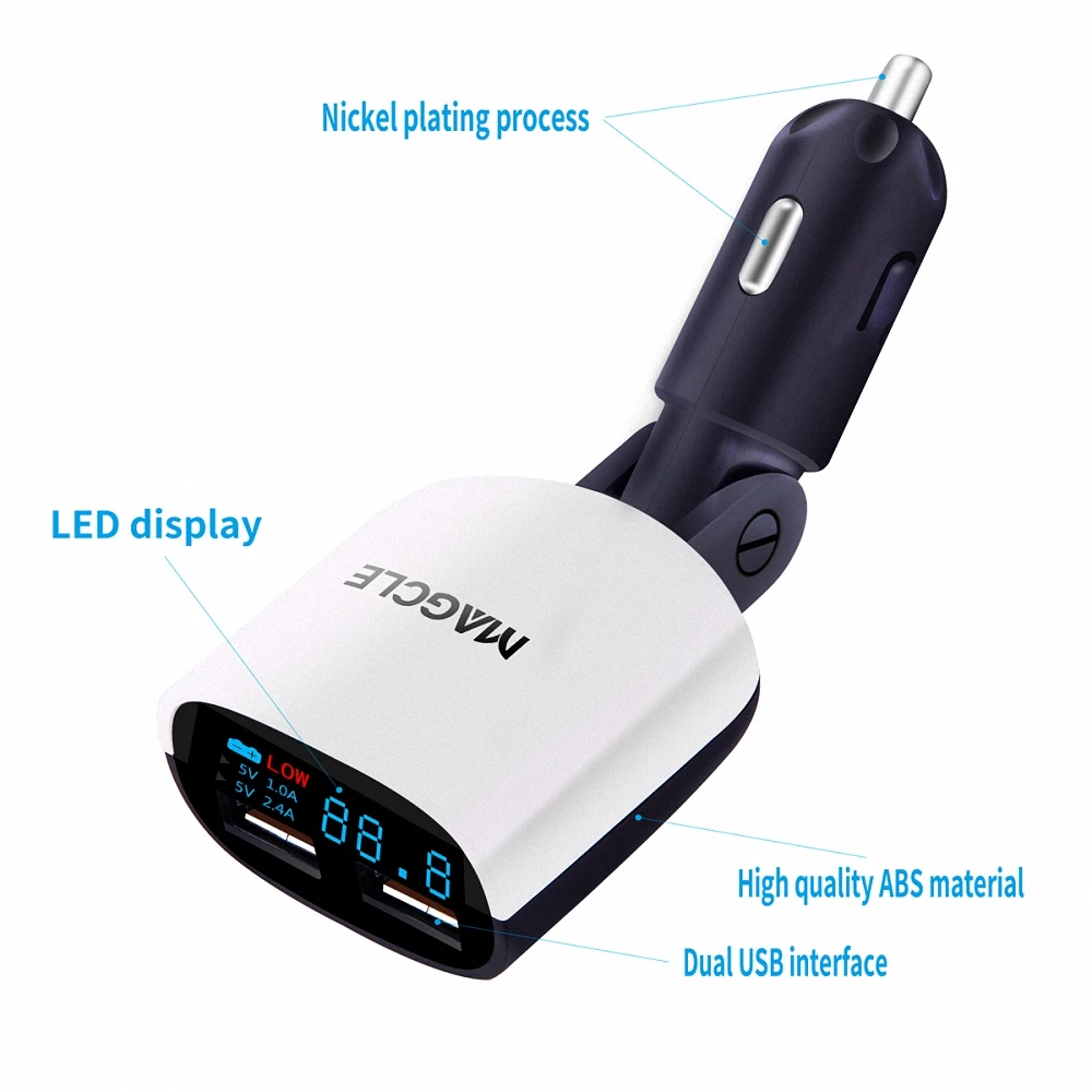 Светодиодный экран Dual USB Автомобильное зарядное устройство для смартфона Настольный ПК универсальное зарядное устройство 3.4A автомобильное Напряжение Мониторинг дисплей Прямая поставка