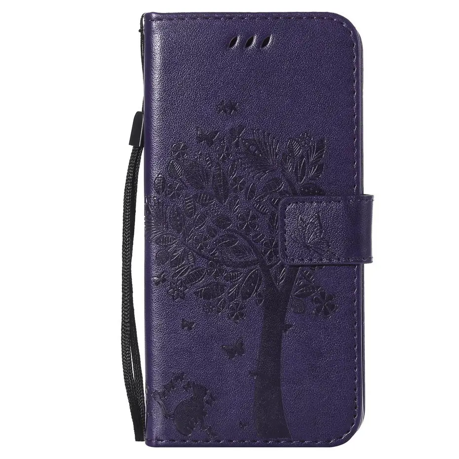 Чехол-книжка с 3D рисунком кота и дерева для Samsung Galaxy S8 S9 S10e S10 A8 A6 J4 Plus J6 A9 J2 Core J7 J8 A7 DUO