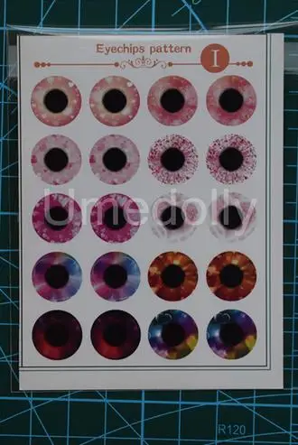 1pcs eye pattern I Blyth кукла глаза чипсы узор бумага прозрачный тонкий стеклянный глаз чипсы для Blyth Eyechips DIY Eyeball индивидуальные аксессуары - Цвет: 1pcs eye pattern I