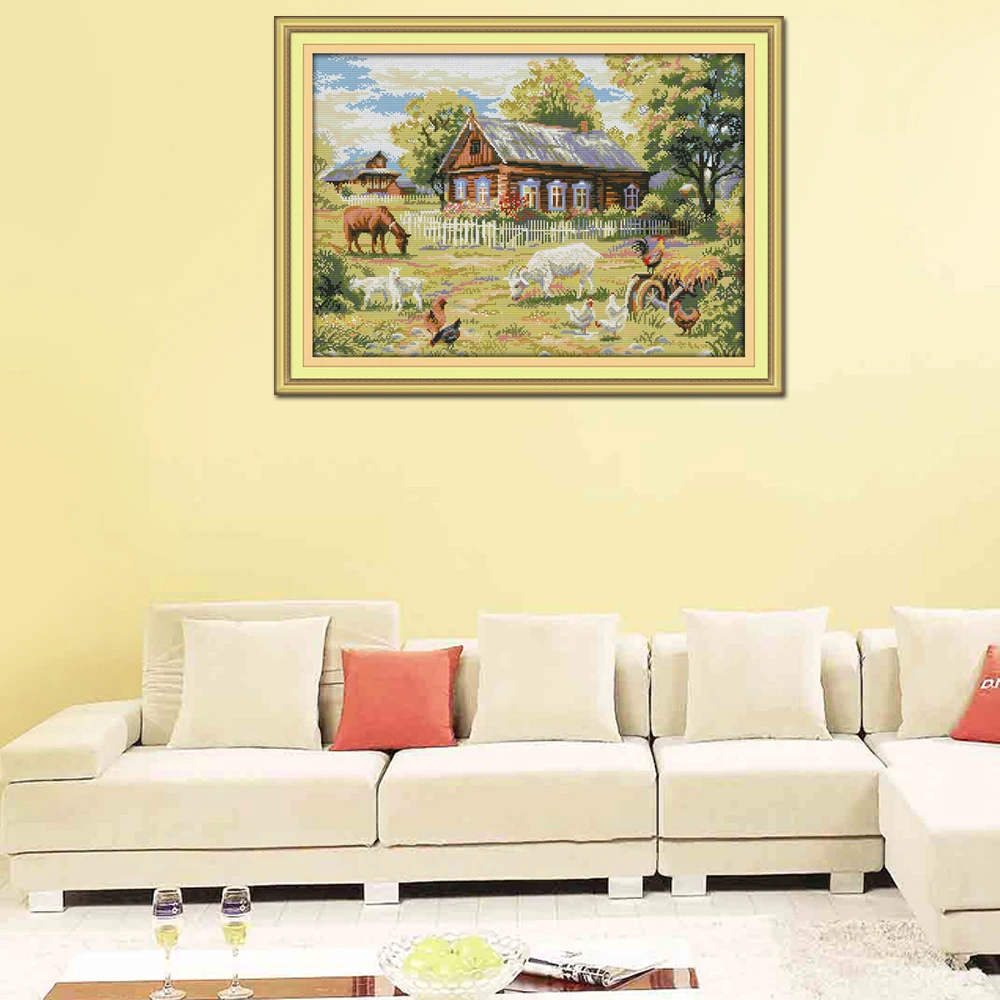 Joy Sunday Farm домашние украшения с животными F865 14CT 11CT подсчитываемая штампованная