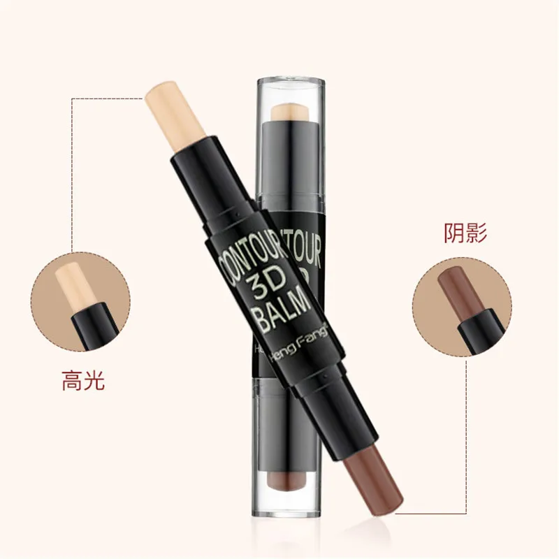 Double-ended 2 in1 Concealer Face Foundation Makeup Natural Cream Pen Highlight Contour Stick |